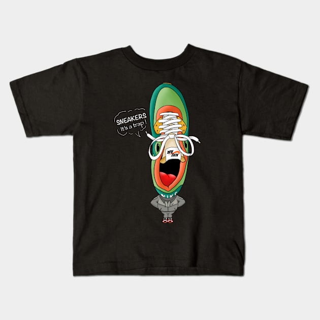 Sneakerhead Dark Kids T-Shirt by WkDesign